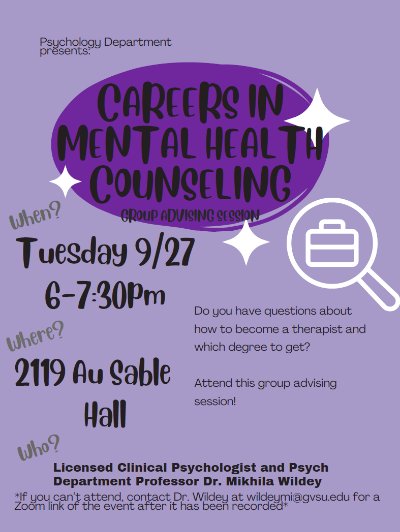 Careers in Mental Health Counseling - Group Advising